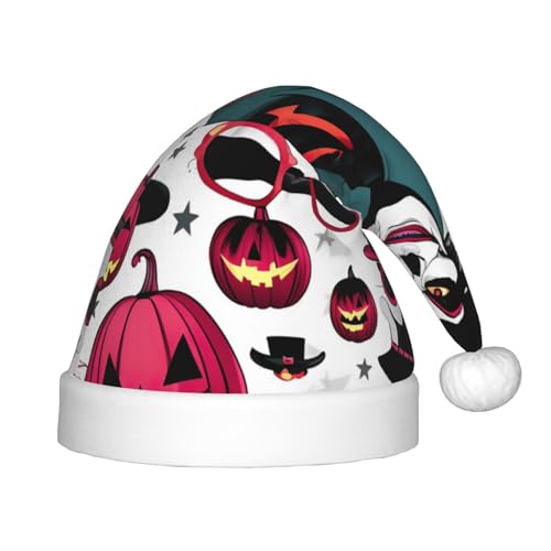NEZIH Happy Halloween Day 1 Print Weihnachtsmütze Xmas Hut für Kinder Neujahr Festliche Party Supplies Weihnachtsmann Hut von NEZIH