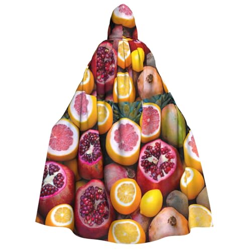 NEZIH Kapuzenumhang mit Fruchtbild für Erwachsene, Karneval, Hexe, Cosplay, Kostüm, Karneval, Partyzubehör, 190 cm von NEZIH