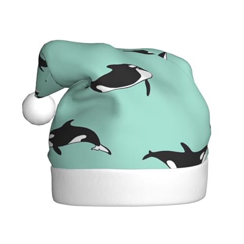 NEZIH Lebhafte Pacific Ocean Whale Print Santa Hat Weihnachtsmützen, Xmas Hat Geschenke Für Erwachsene Urlaub Party Supplies von NEZIH
