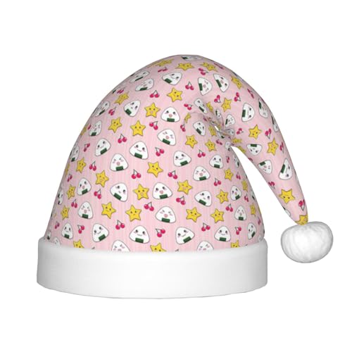 NEZIH Lovely Rice Ball Print Christmas Hat-Xmas Hat for Kids, Children, New Year Festive Party Supplies Santa Hat von NEZIH