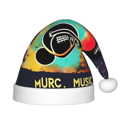 NEZIH Musik Druck Weihnachtsmützen-Xmas Hut für Kinder, Neujahr Festliche Party Supplies Santa Hut von NEZIH