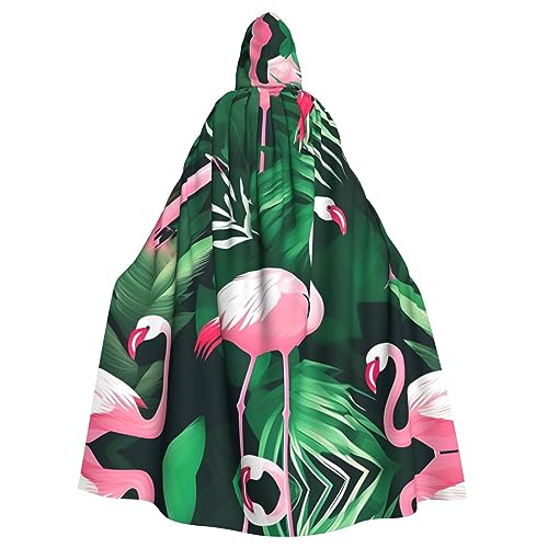 NEZIH Mystischer Kapuzenumhang mit Flamingo-Vogelmotiv, für Damen und Herren, ideal für Halloween, Cosplay und Karneval, 185 cm von NEZIH