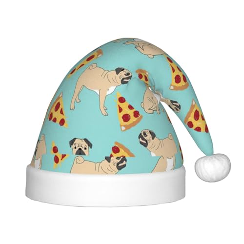 NEZIH Pizza Party Drucken Weihnachtsmütze Xmas Hut für Kinder Neujahr Festliche Party Supplies Santa Hat von NEZIH