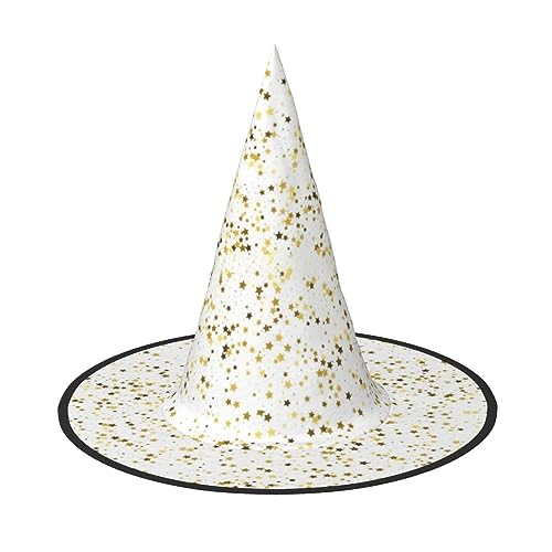 NEZIH Sparsed Dreamy Stars And Spots Print Halloween Hut Zubehör Erwachsene Kostüm Party Kegel Witch Hat Women Kids Girls Boys von NEZIH