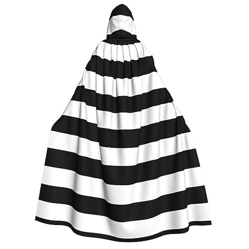 NEZIH Umhang mit Kapuze, Unisex, Cosplay-Kostüme, Umhang für Erwachsene, 190 cm, Schwarz / Weiß von NEZIH