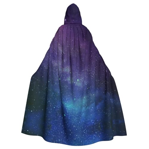 NEZIH Universum mit Sternen, Galaxie, interstellarer Kapuzenumhang für Erwachsene, Karneval, Hexe, Cosplay, Kostüm, Karneval, Partyzubehör, 185 cm von NEZIH