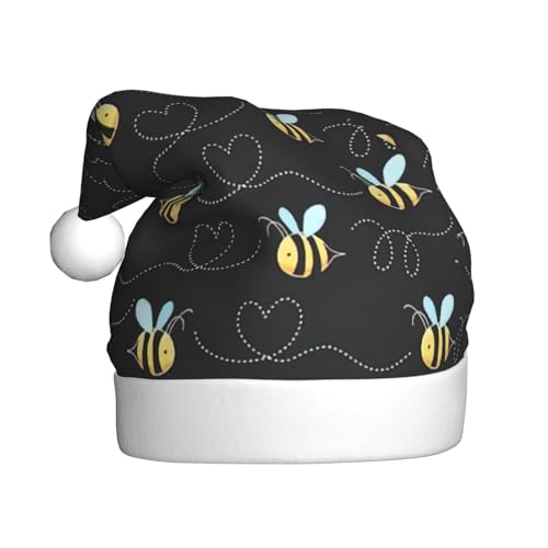 NEZIH Weihnachtsmützen mit Hummel-Aufdruck – Weihnachtsmütze für Party, Weihnachtsmützen für Männer, Frauen und Kinder von NEZIH