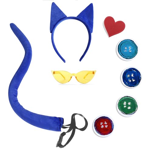 NEZLOP Blaues Katzenkostüm, Zubehör, blaue Katzenohren und -schwanz, Halloween, Buchtag, Cosplay, Verkleidung, Schulverkleidungstag, Kinderkleidung NEZLOP Blaues Katzenkostüm, Zubehör, blaue Katzenohren und -schwanz, Halloween, Buchtag, Cosplay, Verkleidung, Schulverkleidungstag, Kinderkleidung von NEZLOP