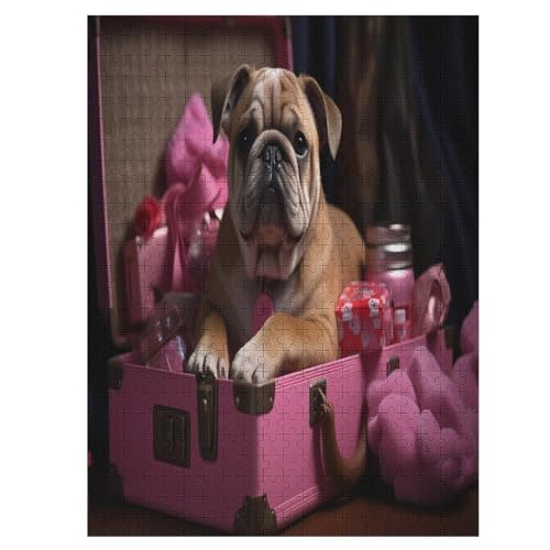 Bulldog - 500 Teile Puzzle – Animal - Hochauflösendes - Gelegenheitsspiel – 500 Teile Holzpuzzle 500 PCS von NEylim