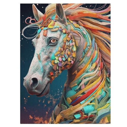 Candy Pferd - 500 Teile Puzzle – - Hochauflösendes - Gelegenheitsspiel – 500 Teile Holzpuzzle 500 PCS von NEylim