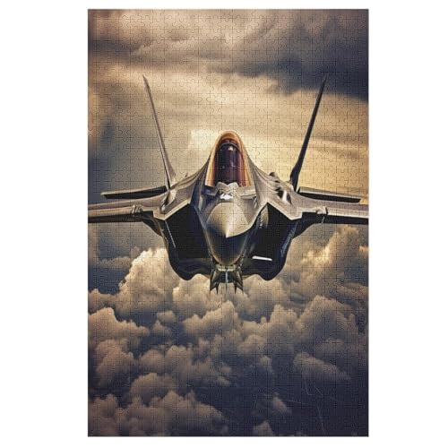 F 35 Fighter - 1000 Teile Puzzle – - Hochauflösendes - Gelegenheitsspiel – 1000 Teile Holzpuzzle 1000 PCS von NEylim