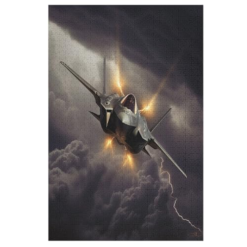 F 35 Fighter - 1000 Teile Puzzle – - Hochauflösendes - Gelegenheitsspiel – 1000 Teile Holzpuzzle 1000 PCS von NEylim