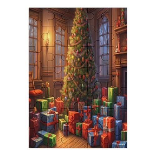 Festive Christmas - 35 Teile Puzzle – - Hochauflösendes - Gelegenheitsspiel – 35 Teile Holzpuzzle 35 PCS von NEylim