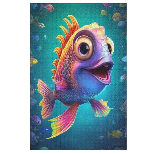 Fische Puzzle Cute Animal 1000 PCS Puzzleteile Für Erwachsene Und Kinder Puzzle Im Panoramaformat Cute Animal von NEylim