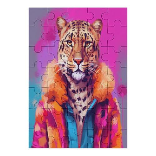 Leopard - 35 Teile Puzzle – - Hochauflösendes - Gelegenheitsspiel – 35 Teile Holzpuzzle 35 PCS von NEylim