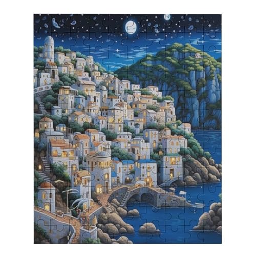Paradise of Positano - 120 Teile Puzzle – - Hochauflösendes - Gelegenheitsspiel – 120 Teile Holzpuzzle 120 PCS von NEylim