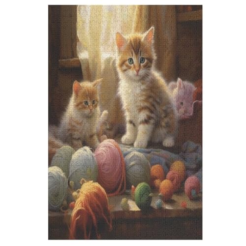 Puzzle Für Erwachsene 1000 Teile Holzpuzzle | Cats Puzzle Puzzle | Hochauflösendes | Gelegenheitsspiel Art-Deco-Landschaft Größe: 1000 PCS von NEylim