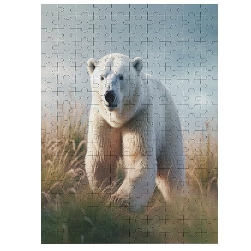 Puzzle Für Erwachsene 200 Teile Holzpuzzle | Polar Bear Puzzle Puzzle | Hochauflösendes | Gelegenheitsspiel Art-Deco-Landschaft Größe: 200 PCS von NEylim