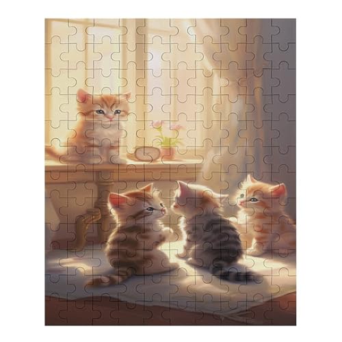 Puzzle Für Erwachsene 70 Teile Holzpuzzle | Cats Puzzle Puzzle | Hochauflösendes | Gelegenheitsspiel Art-Deco-Landschaft Größe: 70 PCS von NEylim