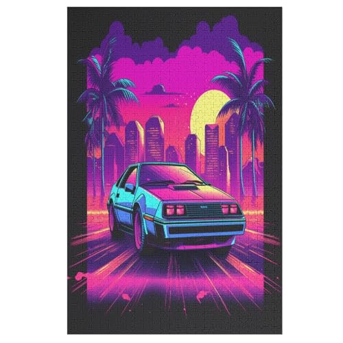 Retrowave Art - 1000 Teile Puzzle – - Hochauflösendes - Gelegenheitsspiel – 1000 Teile Holzpuzzle 1000 PCS von NEylim