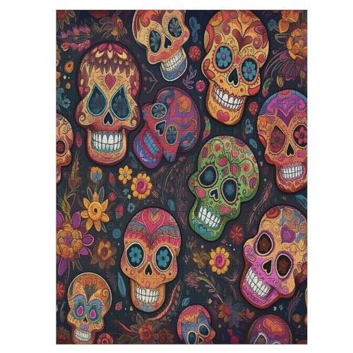 Sugar Skull - 500 Teile Puzzle – - Hochauflösendes - Gelegenheitsspiel – 500 Teile Holzpuzzle 500 PCS von NEylim