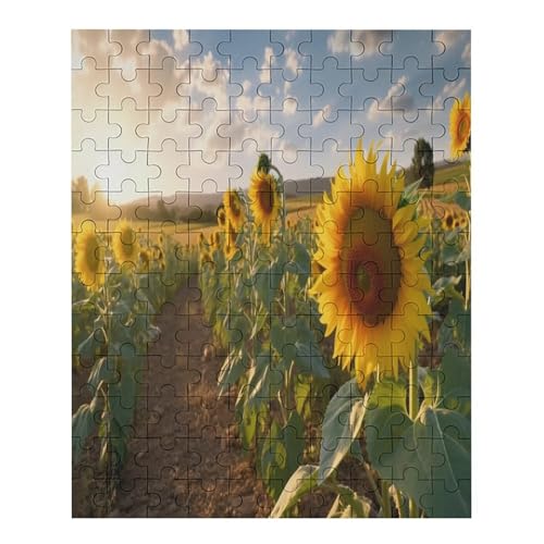 Sunflowers Puzzle 120 PCS - Erwachsenenpuzzle Mit - Geschicklichkeitsspiel Für Die Ganze Familie - Ideal Als Holzpuzzle von NEylim