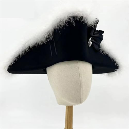 NFEKLFI Dreispitz Dreieckhut aus schwarzer Wolle, Cosplay, for Herren, Bühnenauftritt, Verkleidung, Mottoparty, Rollenspiel NFEKLFI Dreispitz Dreieckhut aus schwarzer Wolle, Cosplay, for Herren, Bühnenauftritt, Verkleidung, Mottoparty, Rollenspiel von NFEKLFI