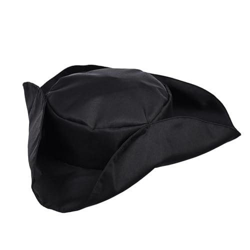 NFEKLFI Dreispitz Piratenhut for Männer, Cosplay-Party, Schwarz, Braun, Dreispitz, Bühnenauftritt, Verkleidung, Mottoparty, Rollenspiel(Black) von NFEKLFI