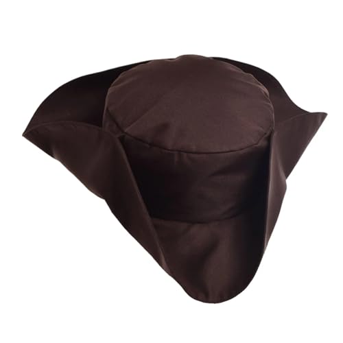 NFEKLFI Dreispitz Piratenhut for Männer, Cosplay-Party, Schwarz, Braun, Dreispitz, Bühnenauftritt, Verkleidung, Mottoparty, Rollenspiel(Brown 1) von NFEKLFI