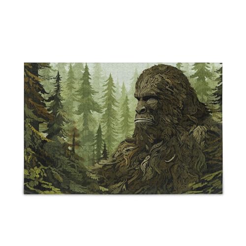 NFMILI Bigfoot Woods Puzzle 1000 Teile Holz für Erwachsene Teen Kinder Familien DIY Freizeitspiel 29,5 × 50 cm NFMILI Bigfoot Woods Puzzle 1000 Teile Holz für Erwachsene Teen Kinder Familien DIY Freizeitspiel 29,5 × 50 cm von NFMILI