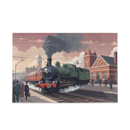 NFMILI Bild Dampfzug Jigsaw Puzzles 500 Teile für Erwachsene Familien Zigsaw Puzlle Spiel 20,5 × 37,8 cm NFMILI Bild Dampfzug Jigsaw Puzzles 500 Teile für Erwachsene Familien Zigsaw Puzlle Spiel 20,5 × 37,8 cm von NFMILI