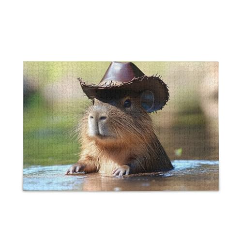 NFMILI Cowboy Capybara Puzzle 500 Teile für Erwachsene Familien Zigsaw Puzlle Spiel 20,5 × 37,8 cm NFMILI Cowboy Capybara Puzzle 500 Teile für Erwachsene Familien Zigsaw Puzlle Spiel 20,5 × 37,8 cm von NFMILI