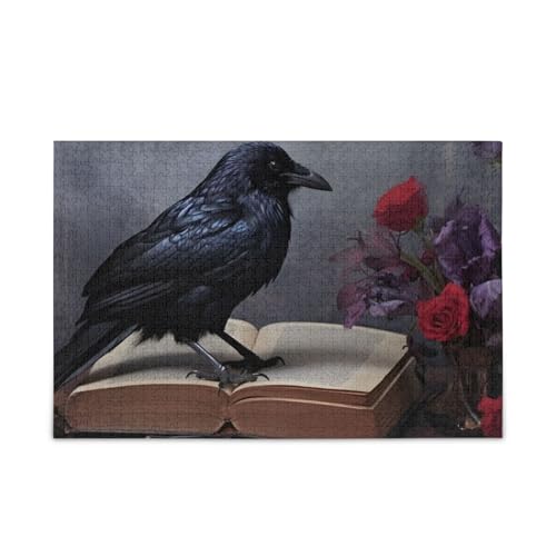 NFMILI Crow Book Flowers Jigsaw Puzzles 500 Teile für Erwachsene Familien Zigsaw Puzlle Spiel 20,5 × 37,8 cm NFMILI Crow Book Flowers Jigsaw Puzzles 500 Teile für Erwachsene Familien Zigsaw Puzlle Spiel 20,5 × 37,8 cm von NFMILI