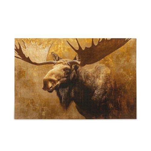 NFMILI Elch-Porträt Puzzles 500 Teile für Erwachsene Familien Zigsaw Puzlle 20,5 × 37,8 cm NFMILI Elch-Porträt Puzzles 500 Teile für Erwachsene Familien Zigsaw Puzlle 20,5 × 37,8 cm von NFMILI