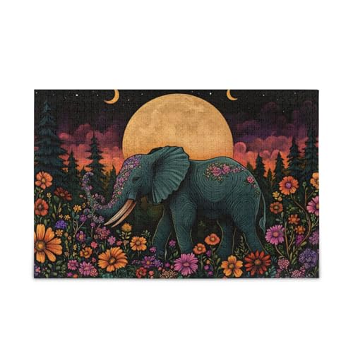 NFMILI Elefant Flora Puzzle 500 Teile für Erwachsene Familien Zigsaw Puzlle Spiel 20,5 × 37,8 cm NFMILI Elefant Flora Puzzle 500 Teile für Erwachsene Familien Zigsaw Puzlle Spiel 20,5 × 37,8 cm von NFMILI