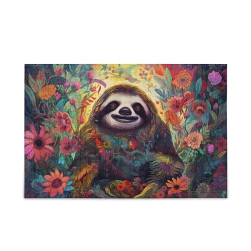 NFMILI Faultier Lustige Blumen-Puzzles 1000 Teile Holz für Erwachsene Familien DIY Freizeitspiel 20,5 × 37,8 cm NFMILI Faultier Lustige Blumen-Puzzles 1000 Teile Holz für Erwachsene Familien DIY Freizeitspiel 20,5 × 37,8 cm von NFMILI
