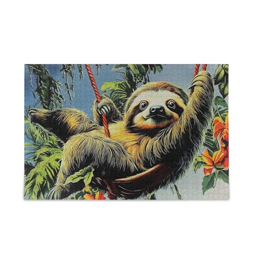 NFMILI Faultier Lustige Puzzles 500 Teile für Erwachsene Familien Zigsaw Puzlle Spiel 20,5 × 37,8 cm von NFMILI