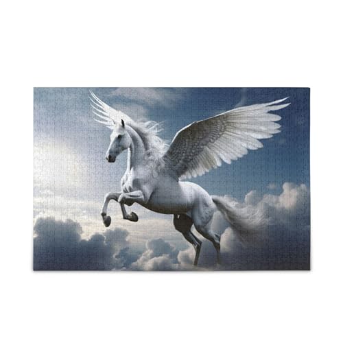 NFMILI Geflügeltes Pferd Puzzles 1000 Teile Holz für Erwachsene Familien DIY Freizeitspiel 20,5 × 37,8 cm NFMILI Geflügeltes Pferd Puzzles 1000 Teile Holz für Erwachsene Familien DIY Freizeitspiel 20,5 × 37,8 cm von NFMILI
