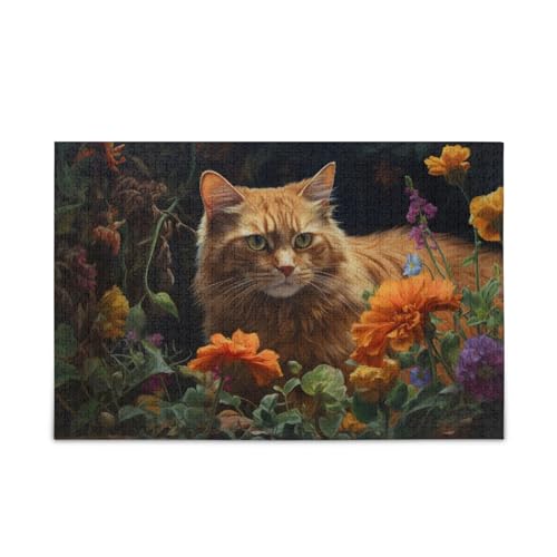 NFMILI Gelbe Katze Blumen Puzzles 1000 Teile Holz für Erwachsene Familien DIY Freizeitspiel 20,5 × 37,8 cm NFMILI Gelbe Katze Blumen Puzzles 1000 Teile Holz für Erwachsene Familien DIY Freizeitspiel 20,5 × 37,8 cm von NFMILI