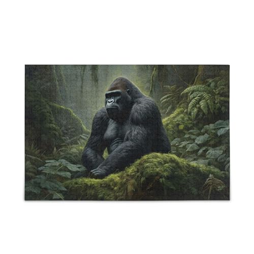 NFMILI Gorilla Foreat Jigsaw Puzzles 1000 Teile Holz für Erwachsene Familien DIY Freizeitspiel 20,5 × 37,8 cm NFMILI Gorilla Foreat Jigsaw Puzzles 1000 Teile Holz für Erwachsene Familien DIY Freizeitspiel 20,5 × 37,8 cm von NFMILI
