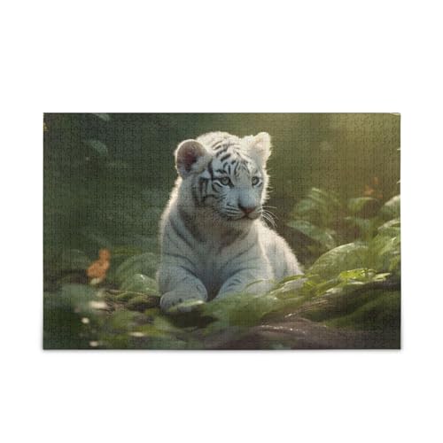 NFMILI Grüne Regenwaldlöwen Puzzle 1000 Teile Holz für Erwachsene Familien DIY Freizeitspiel 19,7 × 74,9 cm von NFMILI