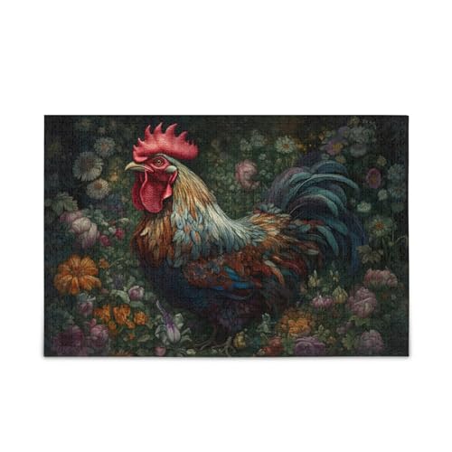 NFMILI Hahn Blume Puzzles 1000 Teile Holz für Erwachsene Familien DIY Freizeitspiel 19,7 × 74,9 cm NFMILI Hahn Blume Puzzles 1000 Teile Holz für Erwachsene Familien DIY Freizeitspiel 19,7 × 74,9 cm von NFMILI