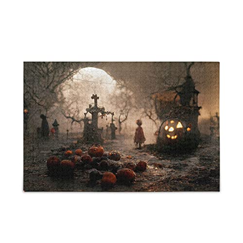 NFMILI Halloween Town Night Puzzles 1000 Teile Holz für Erwachsene Teen Kinder Familien DIY Freizeitspiel 20,5 × 37,8 cm NFMILI Halloween Town Night Puzzles 1000 Teile Holz für Erwachsene Teen Kinder Familien DIY Freizeitspiel 20,5 × 37,8 cm von NFMILI