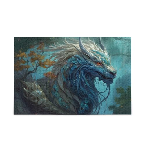 NFMILI Handsome Dragon Puzzle 1000 Teile Holz für Erwachsene Teen Kinder Familien DIY Freizeitspiel 29,5 × 50 cm NFMILI Handsome Dragon Puzzle 1000 Teile Holz für Erwachsene Teen Kinder Familien DIY Freizeitspiel 29,5 × 50 cm von NFMILI
