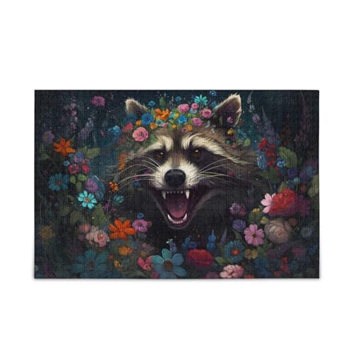 NFMILI Happy Animal Flowers Jigsaw Puzzles 1000 Teile Holz für Erwachsene Familien DIY Freizeitspiel 20,5 × 37,8 cm NFMILI Happy Animal Flowers Jigsaw Puzzles 1000 Teile Holz für Erwachsene Familien DIY Freizeitspiel 20,5 × 37,8 cm von NFMILI