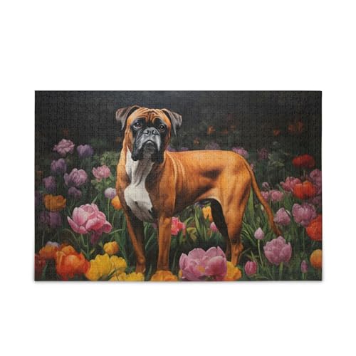 NFMILI Hund Floral Jigsaw Puzzles 1000 Teile Holz für Erwachsene Familien DIY Freizeitspiel 19,7 × 74,9 cm NFMILI Hund Floral Jigsaw Puzzles 1000 Teile Holz für Erwachsene Familien DIY Freizeitspiel 19,7 × 74,9 cm von NFMILI