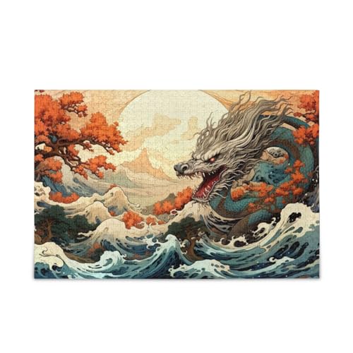 NFMILI Japanische Hokusai-Stil-Puzzles aus Holz, 1000 Teile, für Erwachsene, Teenager, Kinder, Familien, DIY-Freizeitspiel, 20,5 × 37,8 cm NFMILI Japanische Hokusai-Stil-Puzzles aus Holz, 1000 Teile, für Erwachsene, Teenager, Kinder, Familien, DIY-Freizeitspiel, 20,5 × 37,8 cm von NFMILI