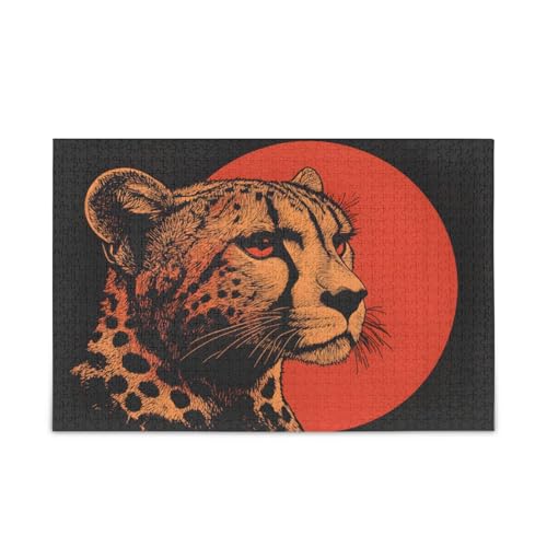NFMILI Leopard Sun Puzzle 500 Teile für Erwachsene Familien Zigsaw Puzlle Spiel 20,5 × 37,8 cm NFMILI Leopard Sun Puzzle 500 Teile für Erwachsene Familien Zigsaw Puzlle Spiel 20,5 × 37,8 cm von NFMILI