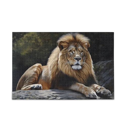 NFMILI Lion's Resting Jigsaw Puzzles 1000 Teile Holz für Erwachsene Familien DIY Freizeitspiel 20,5 × 37,8 cm NFMILI Lion's Resting Jigsaw Puzzles 1000 Teile Holz für Erwachsene Familien DIY Freizeitspiel 20,5 × 37,8 cm von NFMILI