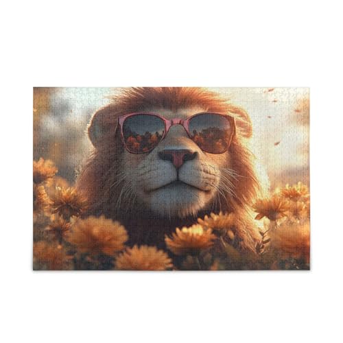 NFMILI Löwe Sonnenbrille Puzzle 500 Teile für Erwachsene Familien Zigsaw Puzlle 20,5 × 37,8 cm NFMILI Löwe Sonnenbrille Puzzle 500 Teile für Erwachsene Familien Zigsaw Puzlle 20,5 × 37,8 cm von NFMILI